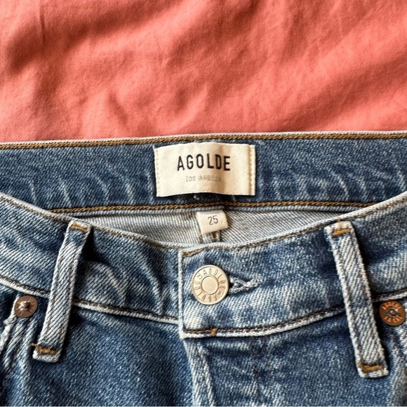 NWOT Agolde Nico High Rise Slim Fit Straight Ankle Jeans Midwash Size 25 - Picture 2 of 7